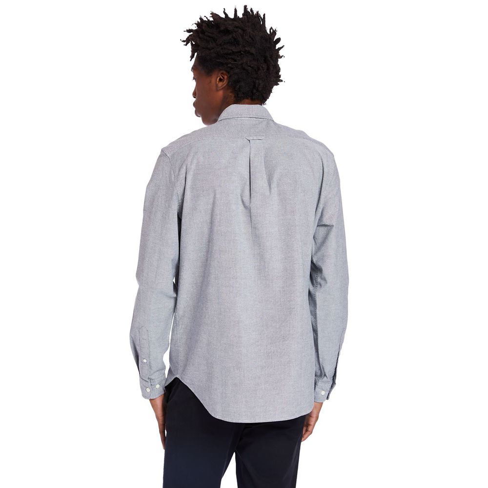 Camisa Timberland Hombre Pleasant River Stretch Oxford Gris - Chile FRG-608145